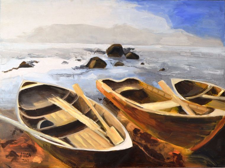 Fischerboote an Land